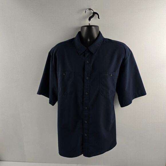 Orvis‎ short sleeve button down shirt blue 2XL performance mens 5005 - Picture 1 of 7